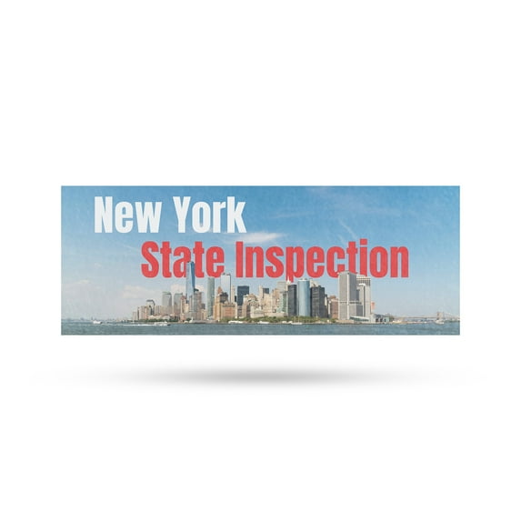 New York State Inspection Vinyl Decal 36 Inch x 14 Inch Weatherproof Heavy-Duty Adhesive Backing | Vehicle Services, Reliable Mechanics, Professional Display | Made in USA