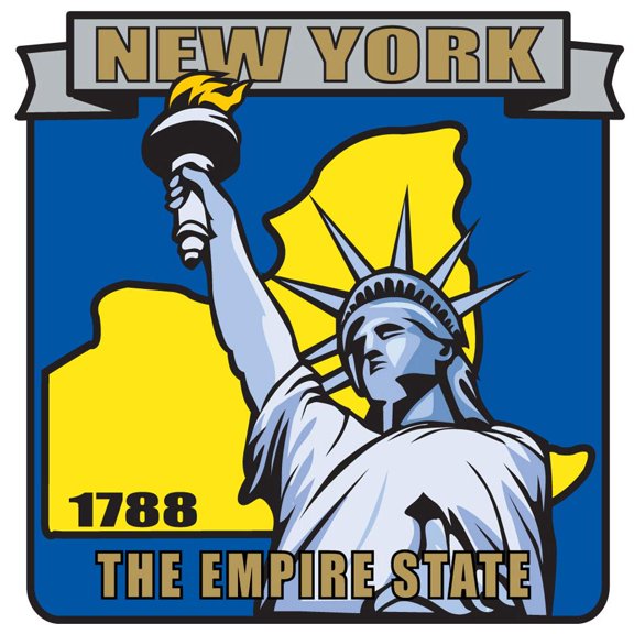 New York State Map Patch 3"
