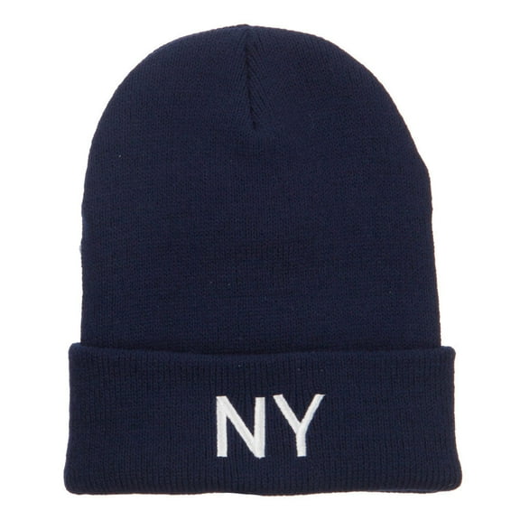 New York State NY Embroidered Cuff Beanie - Navy OSFM