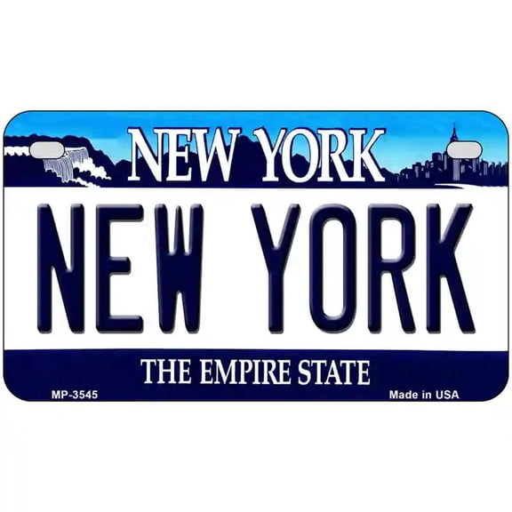 New York State Novelty Metal License Plate 7" x 4" Motorcycle (MP)
