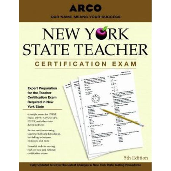 Pre-Owned Arco New York State Teacher Certification Exams (Paperback) 0028635345 9780028635347
