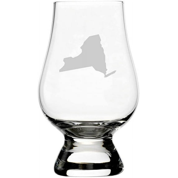 New York States Etched 6.5oz Glencairn Whisky Glass
