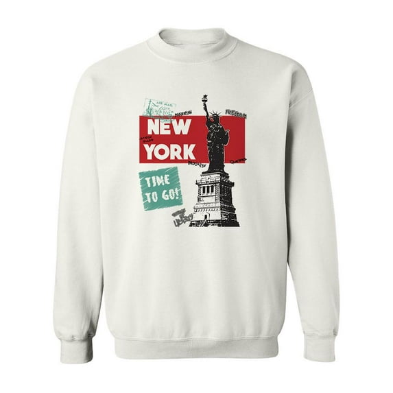 New York Statue Sweatshirt Men - Men Sweatshirt, White, Medium