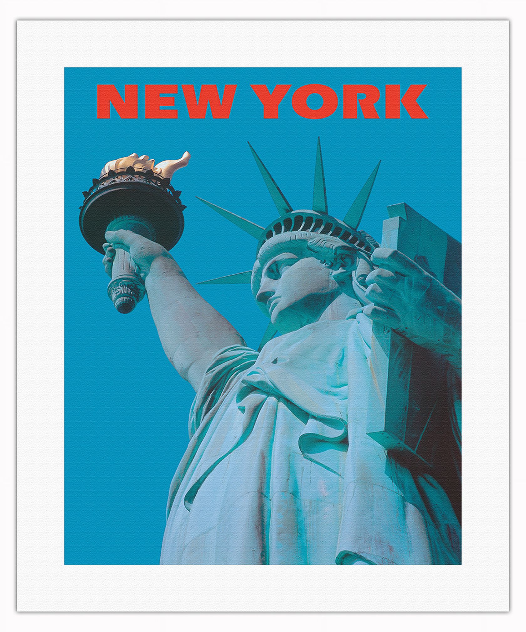 New York - Statue of Liberty - Vintage Travel Poster c.1960s - Fine Art ...