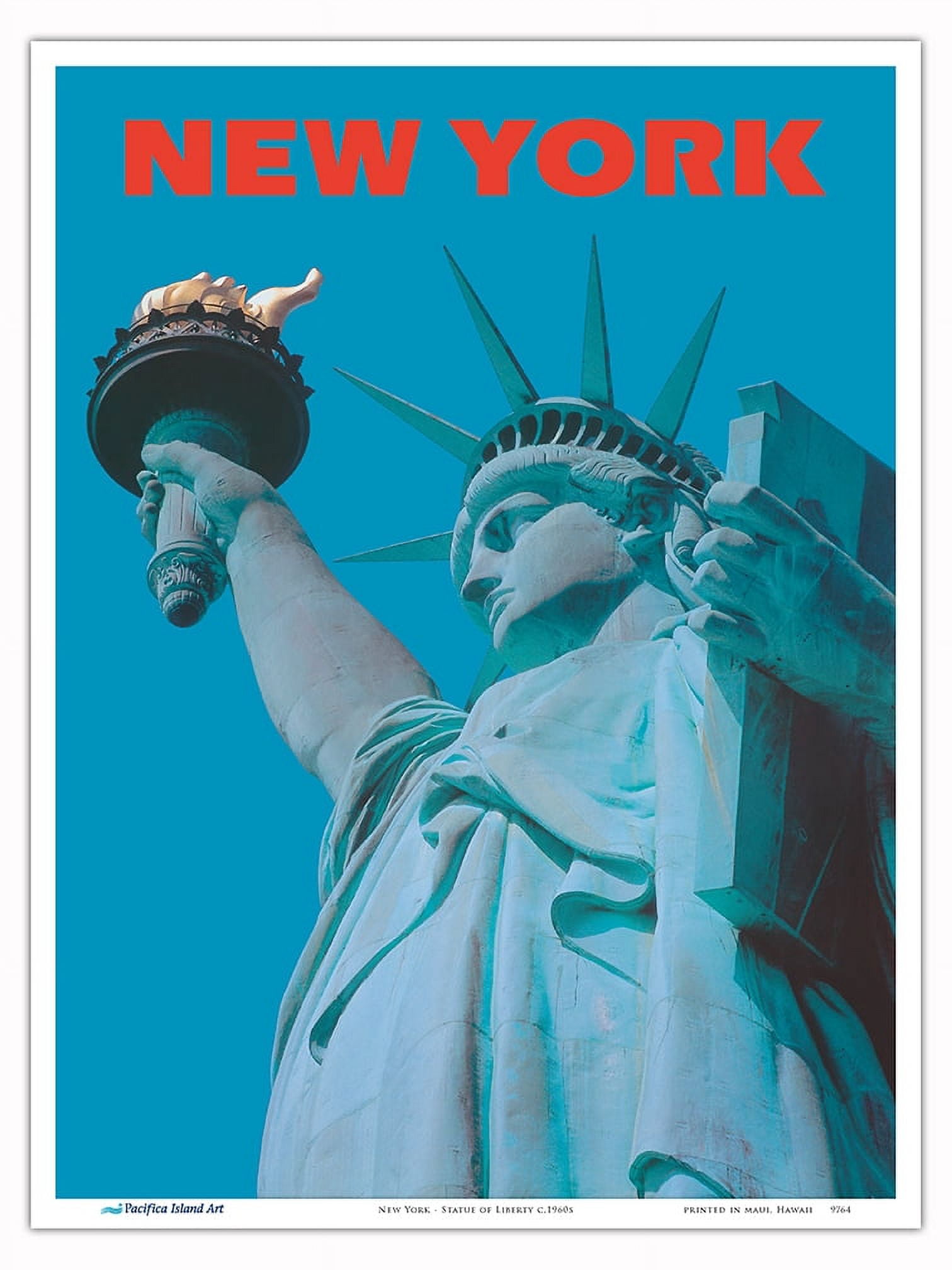New York - Statue of Liberty - Vintage Travel Poster c.1960s - Master ...