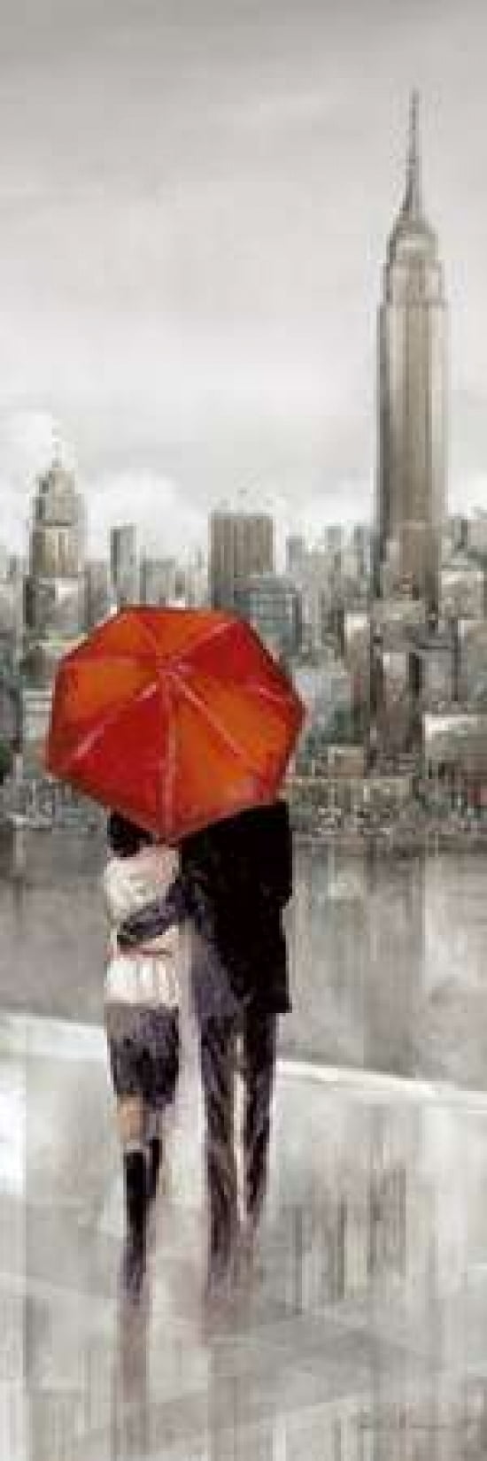 New York Stroll Canvas Art - Ruane Manning (8 x 24)