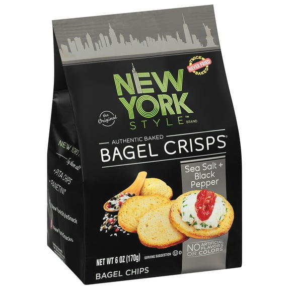 New York Style Bagel Crisps Salt and Cracked Pepper 6 oz (Pack Of 12)