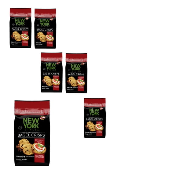 New York Style Cinnamon Raisin Bagel Crisps, 6 oz, 6 Pack