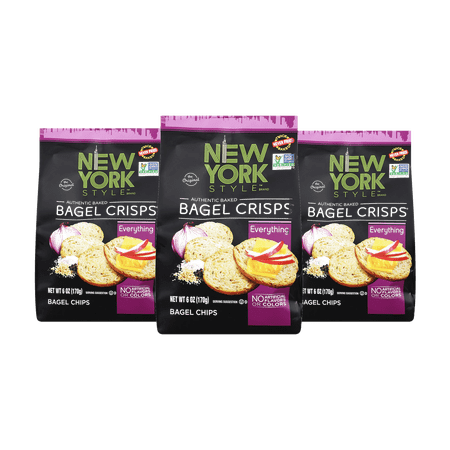 New York Style Everything Authentic Baked Bagel Crisps, 3-Pack 6 oz. Bags
