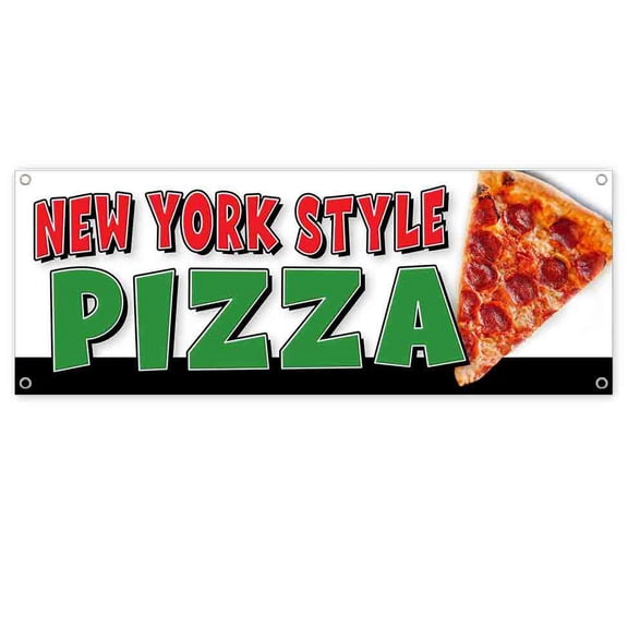 New York Style Pizza 13 oz Vinyl Banner With Metal Grommets