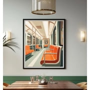 New York Subway Art Iconic NYC Train Illustration Manhattan Travel Minimal Modern, Unframed Poster