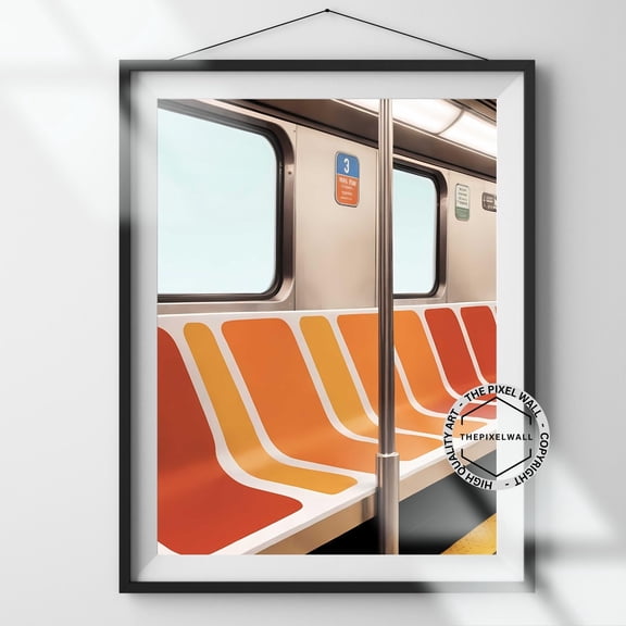 New York Subway Art Print, Iconic NYC Manhattan Travel Art