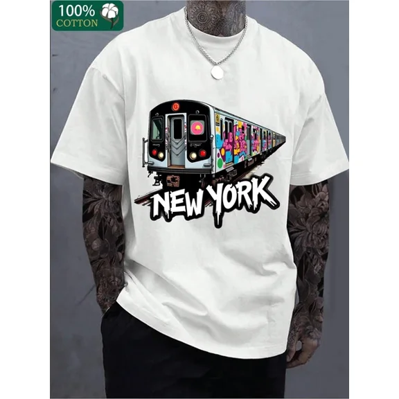 New York Subway Graffiti Graphic T-Shirt Urban Streetwear Casual Tee Unisex S-5XL Hot Trending Shirt Birthday Gift