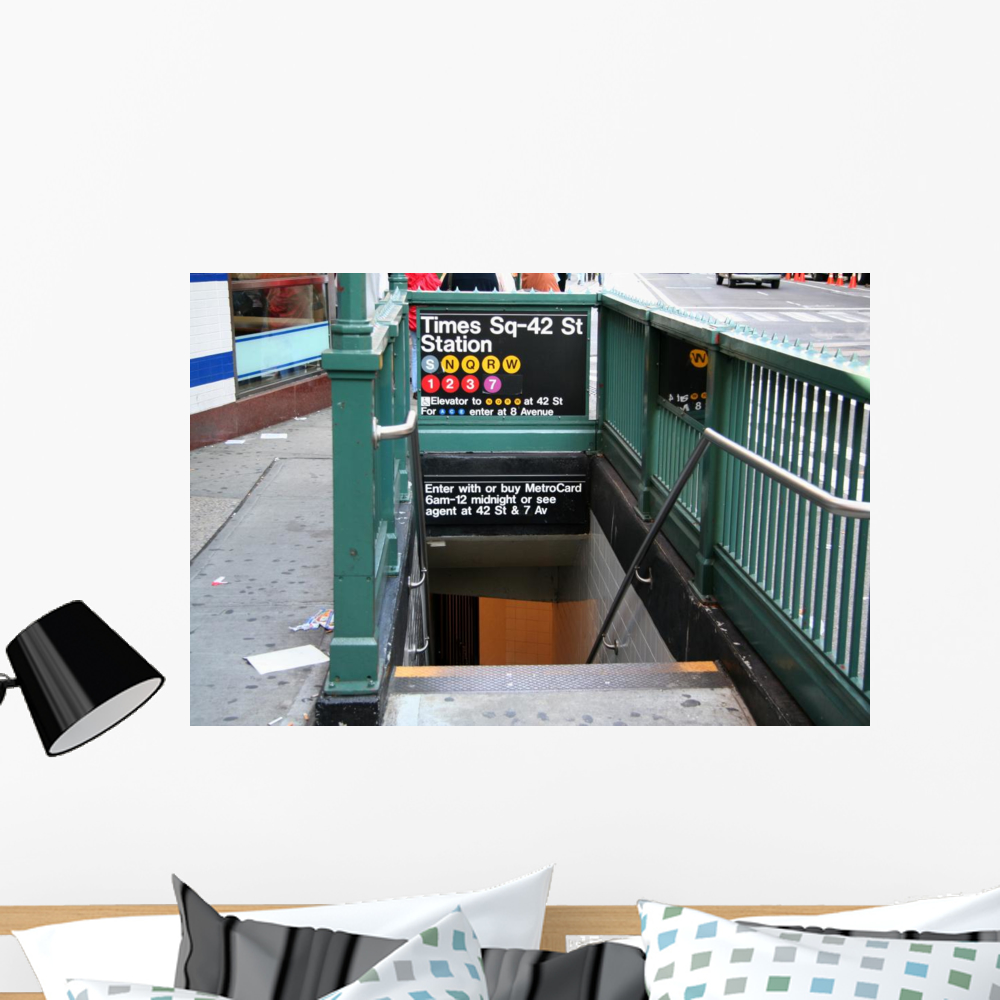 New York Subway Station Wall Mural by Wallmonkeys Peel and Stick ...