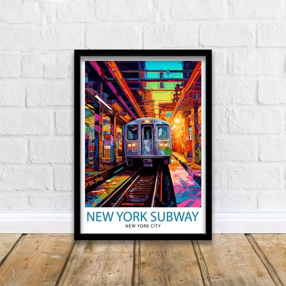 New York Subway Wall Art Prints, NYC City Urban Travel Map, Travel Inspired Home And Office Decor
