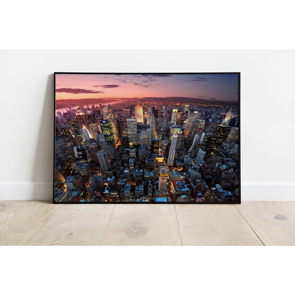 New York Sunset Top View Sunrise Graphic Poster