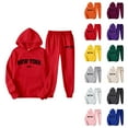 thumbnail image 1 of New York Sweat Suits for Womens 2 Piece 2026 Fashion Hoodie and Joggers Sweatpants Matching Set, 1 of 4