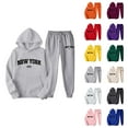 thumbnail image 1 of New York Sweat Suits for Womens 2 Piece 2026 Fashion Hoodie and Joggers Sweatpants Matching Set, 1 of 4