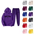 thumbnail image 1 of New York Sweat Suits for Womens 2 Piece 2026 Trendy Hoodie and Joggers Sweatpants Matching Set, 1 of 4
