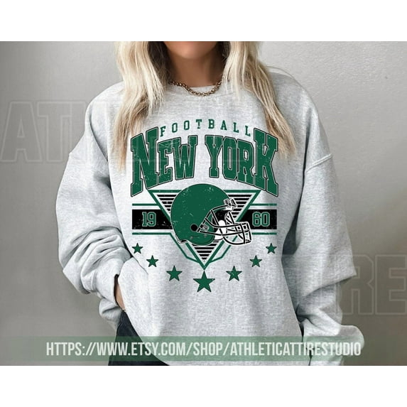 New York Sweatshirt, Vintage Football Shirt, Jet Sweat, Sunday Football TEe,Ash color,size L