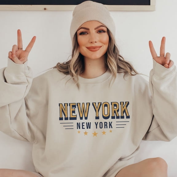 New York Sweatshirt, Vintage Inspired Distressed New York Sweater, Aesthetic Boho NYC Crewneck, New York Shirt, New York State All Size S-5Xl