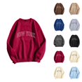 thumbnail image 1 of New York Sweatshirt for Women 2026 Fall Winter Trendy Long Sleeve Crewneck Graphic Pullover Sweat Shirts Tops, 1 of 5
