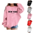 thumbnail image 1 of New York Sweatshirts for Girl 2025 Long Sleeve Crewneck Casual Graphic Sweatshirt Kids Pullover Tops, 1 of 1