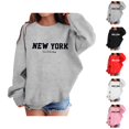 thumbnail image 1 of New York Sweatshirts for Girl Crewneck Long Sleeve Casual Graphic Sweatshirt Kids Pullover Tops, 1 of 1