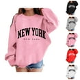 thumbnail image 1 of New York Sweatshirts for Girls Long Sleeve Crewneck Casual Graphic Pullover Sweatshirt Tops, 1 of 6