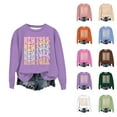 thumbnail image 1 of New York Sweatshirts for Women 2025 Long Sleeve Crewneck Y2K Graphic Sweatshirt Pullover Tops Streetwear, 1 of 4