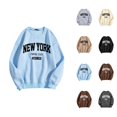 thumbnail image 1 of New York Sweatshirts for Women Long Sleeve Crewneck Graphic Sweatshirt Pullover Tops Fall Winter Outfits Streetwear, 1 of 6