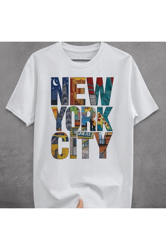 New York T-Shirt - 100% Cotton Unisex Tee, Vintage NYC Graphic Shirt, Lightweight Casual Wear, Trendy Streetwear Apparel