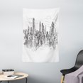 thumbnail image 1 of New York Tapestry, Hand Drawn NYC Cityscape Tourism Travel Industrial Center Town Modern City Design, Wall Hanging for Bedroom Living Room Dorm Decor, 40W X 60L Inches, Grey White, by Ambesonne, 1 of 2