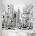 thumbnail image 1 of New York Tapestry, Monochrome Sketch Drawing of Downtown Manhattan Traffic Jam Advertisements, Fabric Wall Hanging Decor for Bedroom Living Room Dorm, 5 Sizes, Black and White, by Ambesonne, 1 of 1