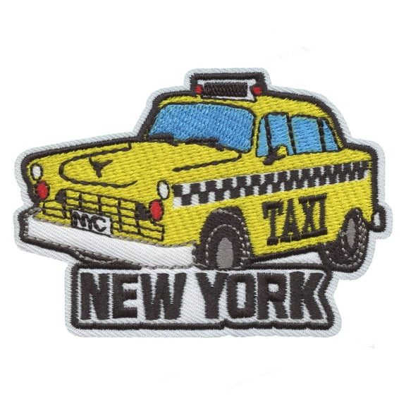 New York Taxi Die Cut Embroidered Iron on Patch