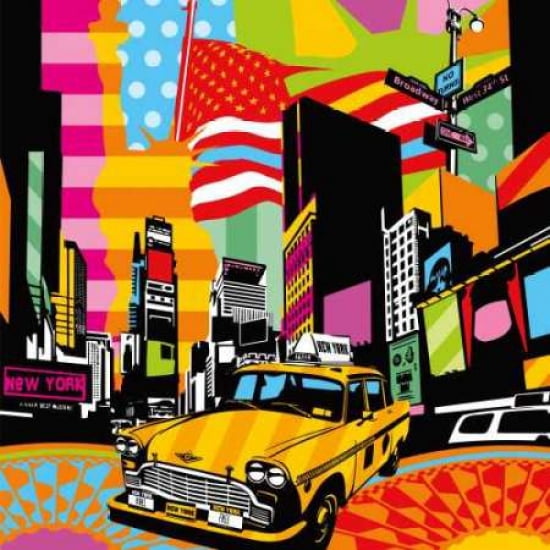 New York Taxi II Canvas Art - Lobo (24 x 24)