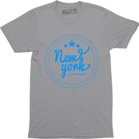 New York Three Star Home State Slogan Graphic Rap Culture Men T-Shirt