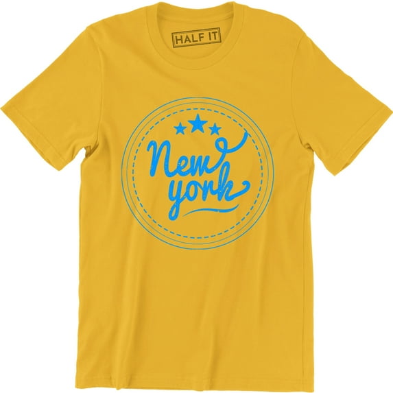New York Three Star Home State Slogan Graphic Rap Culture Men T-Shirt