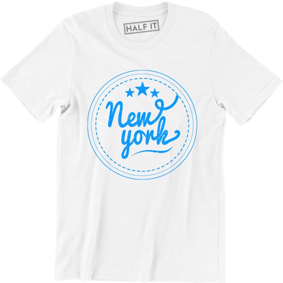 New York Three Star Home State Slogan Graphic Rap Culture Men T-Shirt