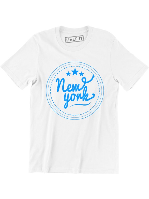 New York Three Star Home State Slogan Graphic Rap Culture Men T-Shirt