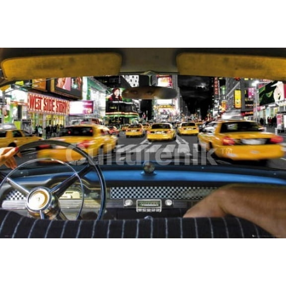 New York Times Square Taxi Ride Poster (36 X 24)