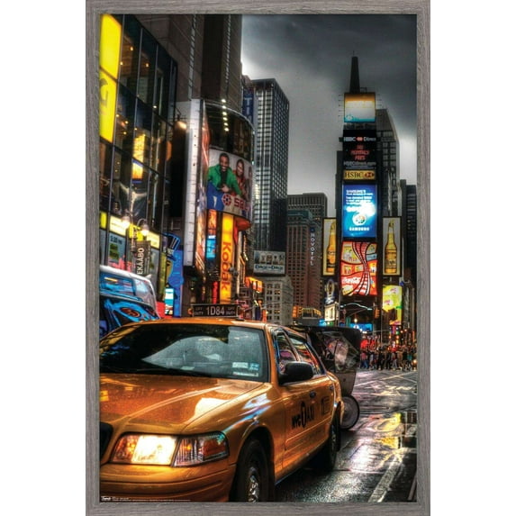 New York - Times Square Wall Poster, 14.725" x 22.375", Framed