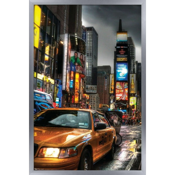 New York - Times Square Wall Poster, 14.725" x 22.375", Framed