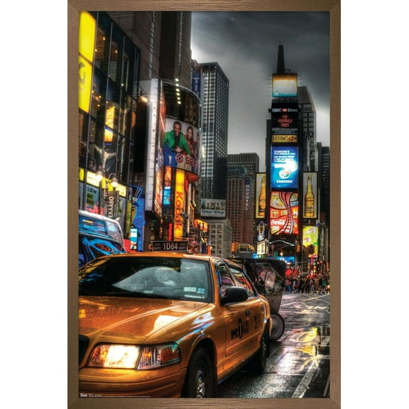 New York - Times Square Wall Poster, 22.375" x 34", Framed