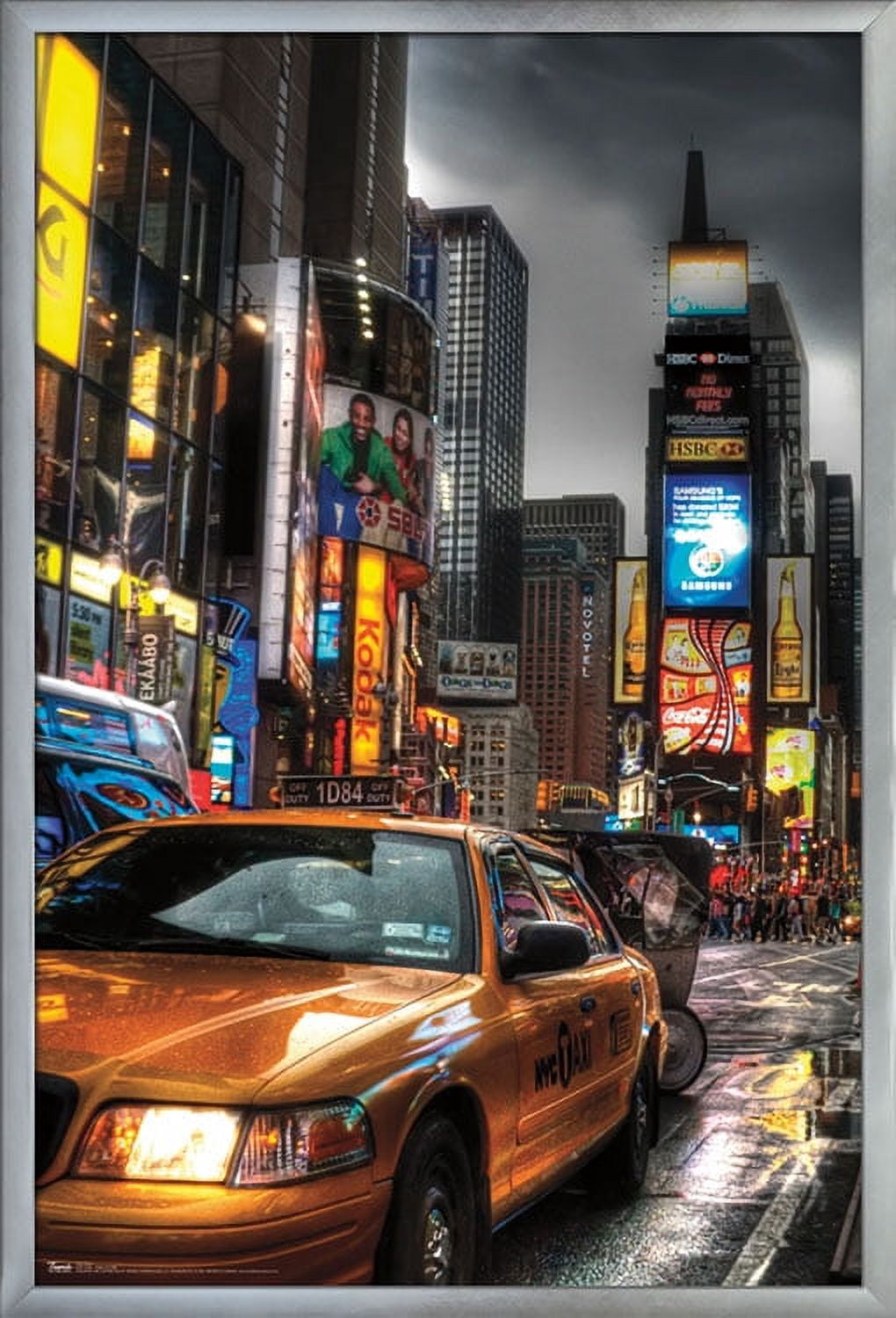 New York - Times Square Wall Poster, 22.375" x 34", Framed