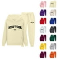 thumbnail image 1 of New York Track Suit for Men Women Long Sleeve Pockets Pullover Hoodie and Sweatpants Tracksuits 2 Piece Set, 1 of 5