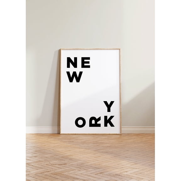 New York Travel Print, Minimalist Travel Print, New York Print, Typography Print, Usa Travel Print, Black White Travel Art, Nyc Print Art Home Decor #1647, 12x18 UNFRAMED