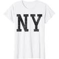thumbnail image 1 of New York Tshirt Women Men | Black Text Distressed Graphic NY T-Shirt, 1 of 2