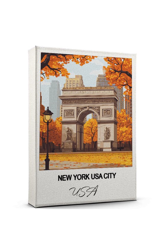New York USA City Travel Poster Canvas USA Canvas Unique Gift Idea for Home, Office, or Living Space
