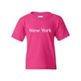 thumbnail image 1 of New York Unisex Youth Kids T-Shirt Tee Clothing Youth Medium Heliconia Pink, 1 of 5